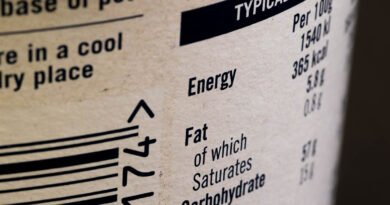 Información nutricional en la etiqueta de un envase de alimento