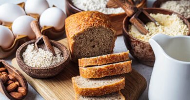 Pan keto bajo en carbohidratos elaborado con harina de almendras y huevos